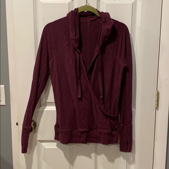 Athleta Burgundy Fitted Wrap Hoodie - Picture 2 of 16